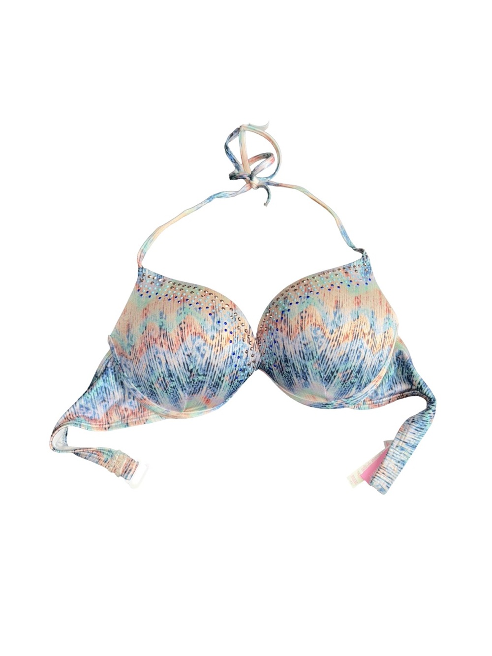 Victoria's Secret 34c Watercolor BIKINI top Blue Boho